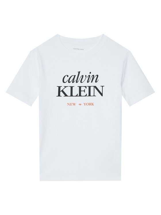 Calvin Klein Jeans T-Shirt LVCKSJA07B Biały Regular Fit