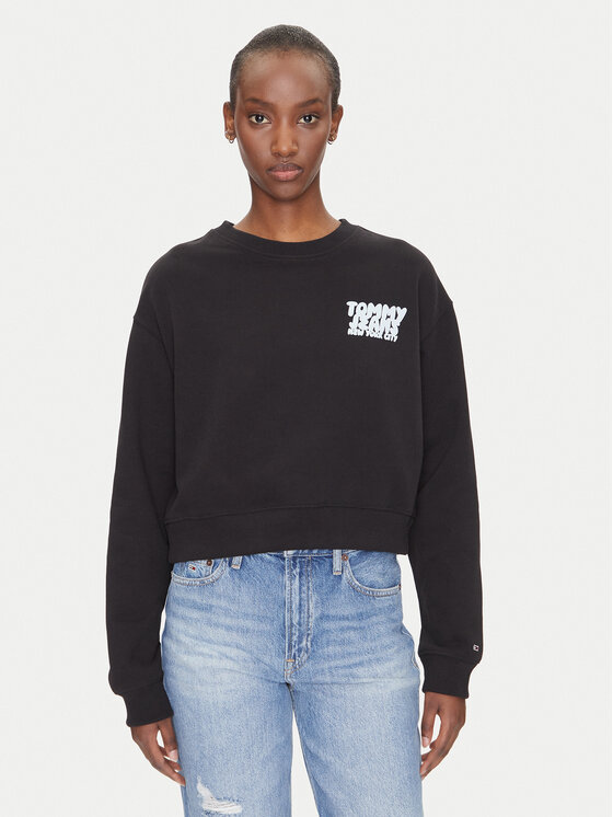 Tommy Jeans Bluza DW0DW21345 Czarny Relaxed Fit