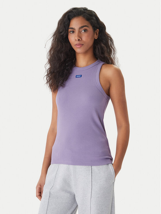 HUGO Top Easy 50508857 Fioletowy Slim Fit