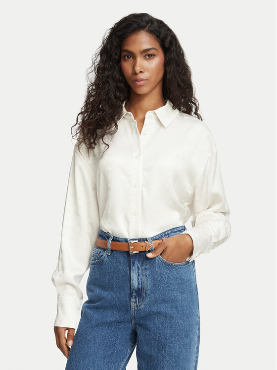 Guess Koszula W6BH46 W4236 Kremowy Regular Fit