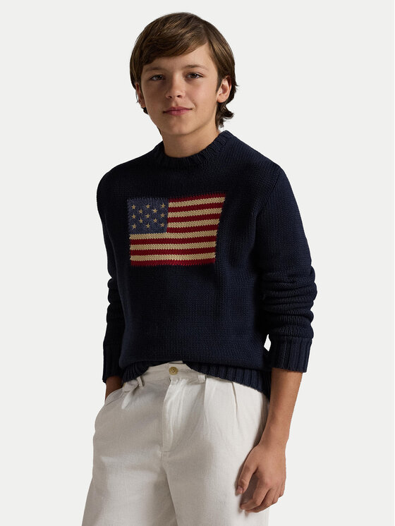 Polo Ralph Lauren Sweter Hunter 323668285001 Granatowy Regular Fit