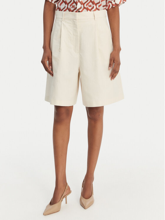 Weekend Max Mara Bermudy Ecuba 2615141022 Écru Loose Fit