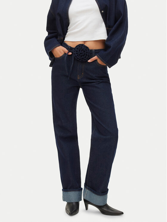 Vero Moda Jeansy Vmallison Mr Straight Rosebelt Jns Si346 10339315 Granatowy Regular Fit