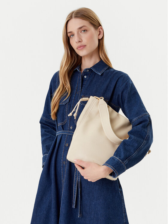 Tommy Hilfiger Torebka Th Soft Summer Bucket AW0AW17540 Kremowy