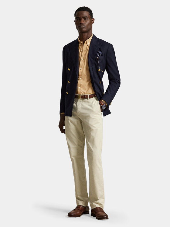 Polo Ralph Lauren Koszula 710929348503 Beżowy ciemny Slim Fit