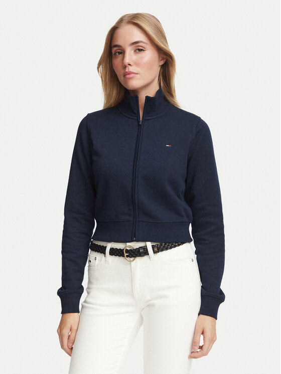Tommy Jeans Bluza Flag DW0DW23535 Granatowy Slim Fit