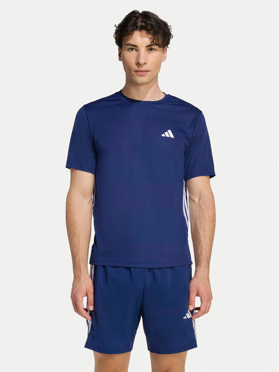 adidas Koszulka techniczna Workout Essentials Base 3-Stripes KD0701 Granatowy Regular Fit