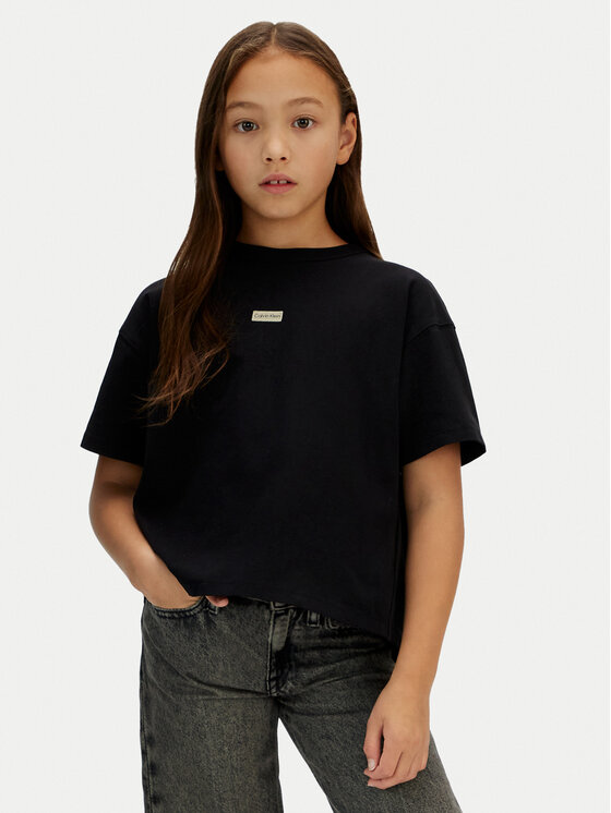 Calvin Klein Jeans T-Shirt Folded Logo IG0IG03063 Czarny Regular Fit