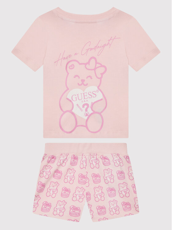 Guess Piżama H1BT07 K8HM0 Różowy Regular Fit