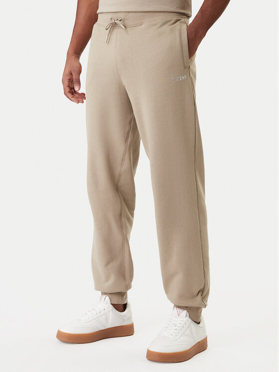 Guess Spodnie dresowe Z6RB12 KAIJ1 Beżowy Regular Fit