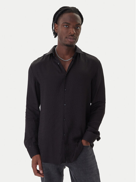 HUGO Koszula Kenno 50550513 Czarny Slim Fit