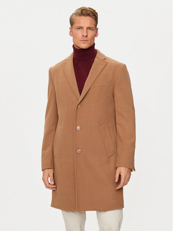 Pierre Cardin Płaszcz wełniany C4 83100.6130 Brązowy Regular Fit