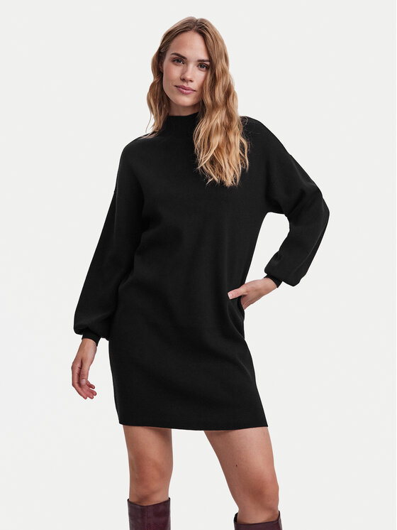 Vero Moda Sukienka dzianinowa Nancy 10249116 Czarny Relaxed Fit
