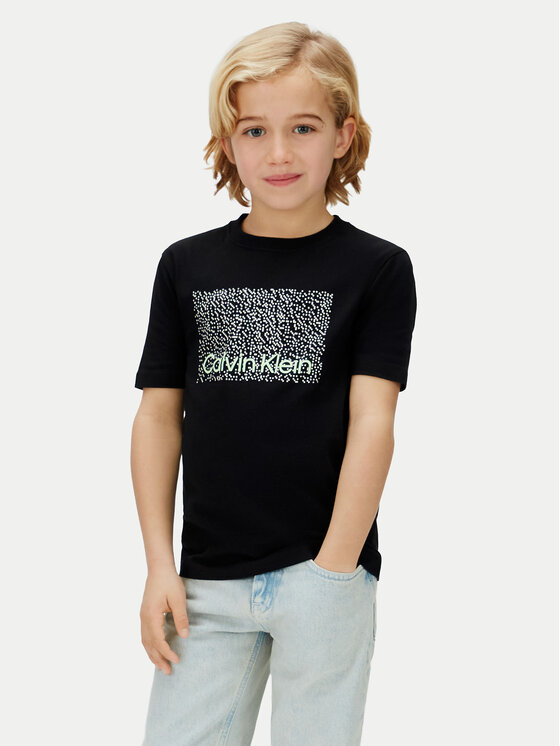 Calvin Klein Jeans T-Shirt Perforation LVCKSJA04B Czarny Regular Fit