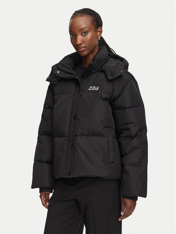 KARL LAGERFELD Kurtka puchowa Essential B3W15002 Czarny Regular Fit