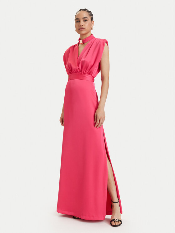 ACCESS FASHION Sukienka wieczorowa 63-3309-122 Koralowy Regular Fit