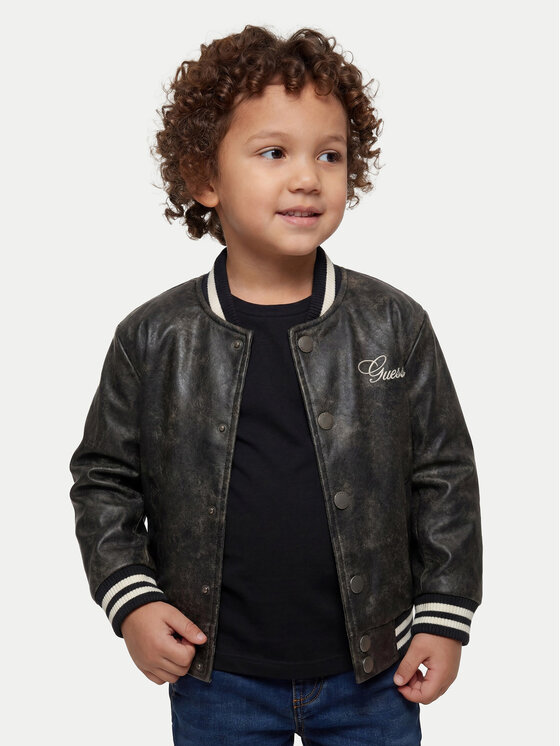 Guess Kurtka bomber N6YL04 W2663 Czarny Regular Fit