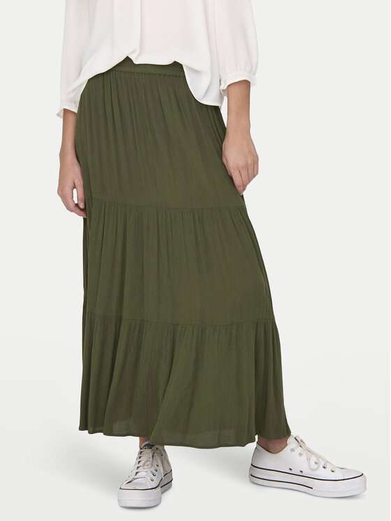 ONLY Spódnica maxi Mikka 15324808 Zielony Regular Fit