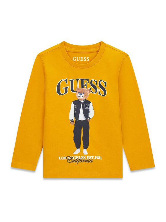 Guess Bluzka N6BI04 K5854 Żółty Regular Fit