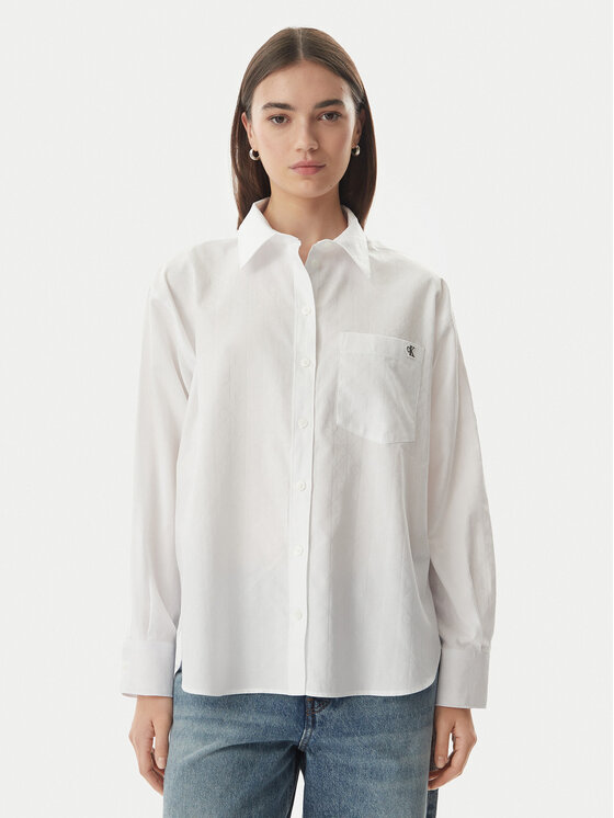 Calvin Klein Jeans Koszula LV047G126G Biały Relaxed Fit