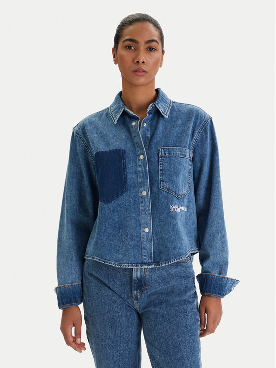 Karl Lagerfeld Jeans Koszula jeansowa B1W11021 Niebieski Regular Fit