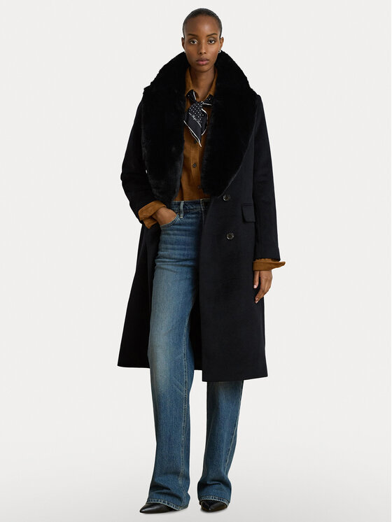 LAUREN RALPH LAUREN Płaszcz wełniany 297P23450002 Brązowy jasny Oversize