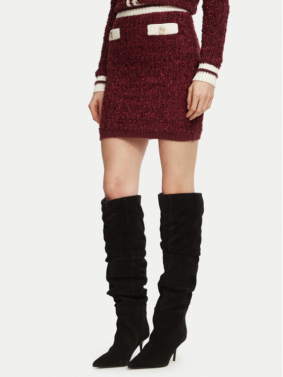 Guess Spódnica mini W6BD48 Z1763 Bordowy Regular Fit