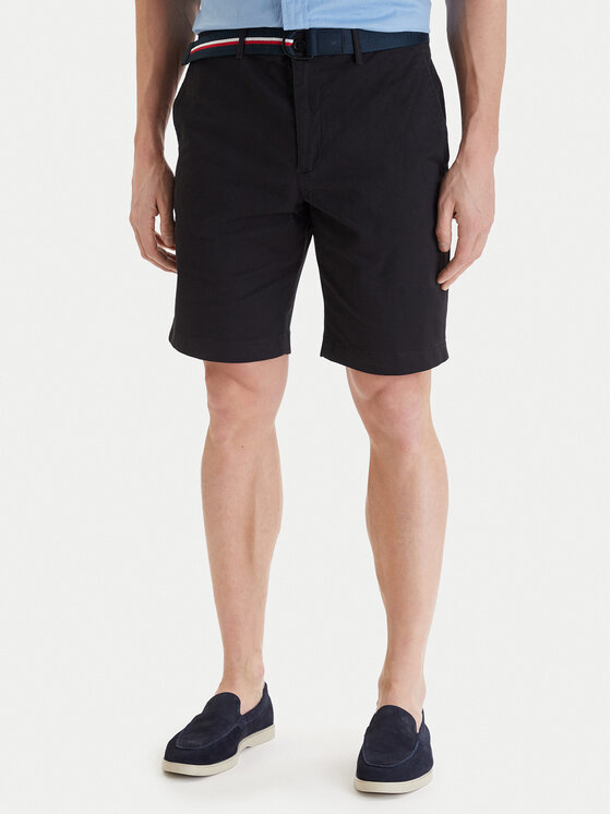 Tommy Hilfiger Komplet szorty i pasek Denton MW0MW42349 Czarny Slim Fit