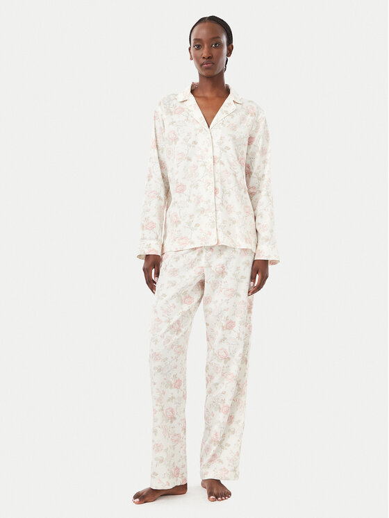 LAUREN RALPH LAUREN Piżama ILN92535 Kremowy Regular Fit