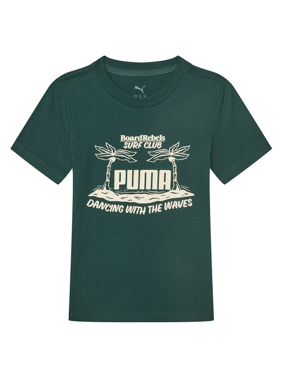 Puma T-Shirt MID90S Graphic 685152 Zielony Regular Fit