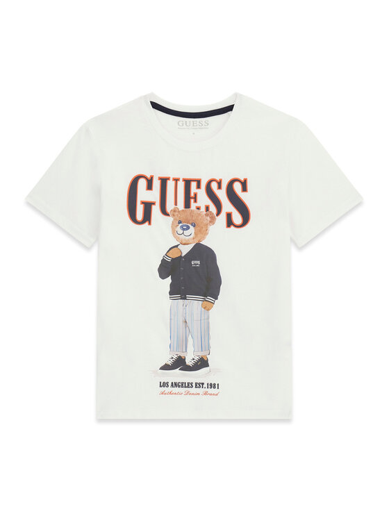 Guess T-Shirt L6GI09 K8HM4 Biały Regular Fit