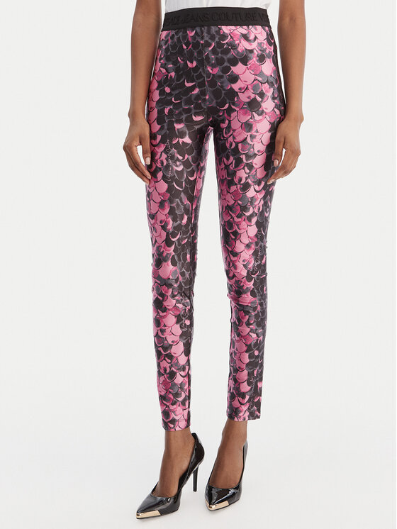 Versace Jeans Couture Legginsy 80HAC101 JS552 Różowy Slim Fit