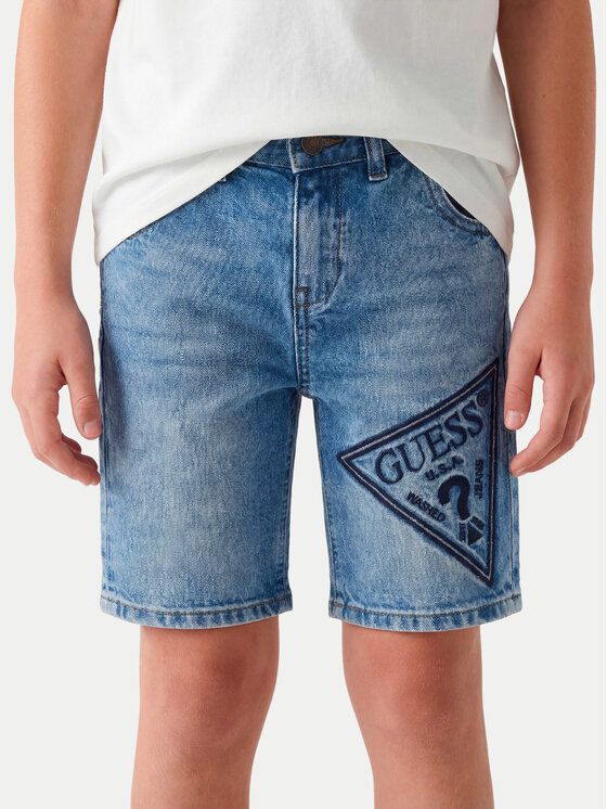 Guess Szorty jeansowe L6GD18 D41E0 Niebieski Regular Fit