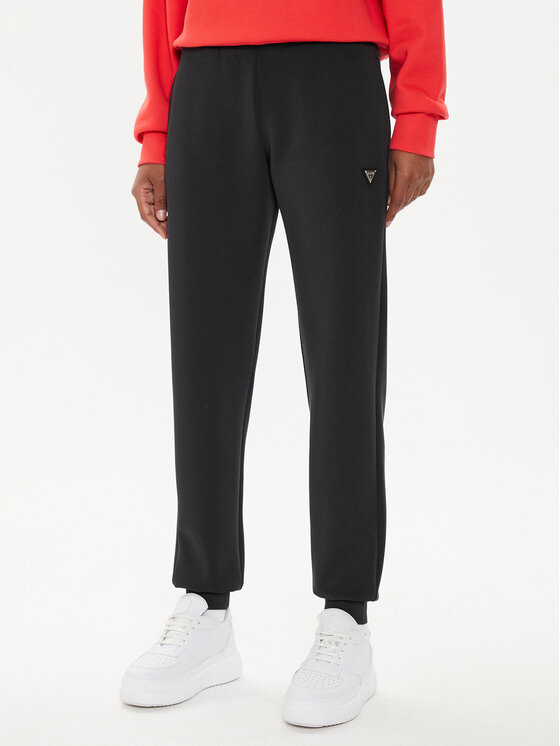 Guess Spodnie dresowe V4YB08 KCAY2 Czarny Regular Fit