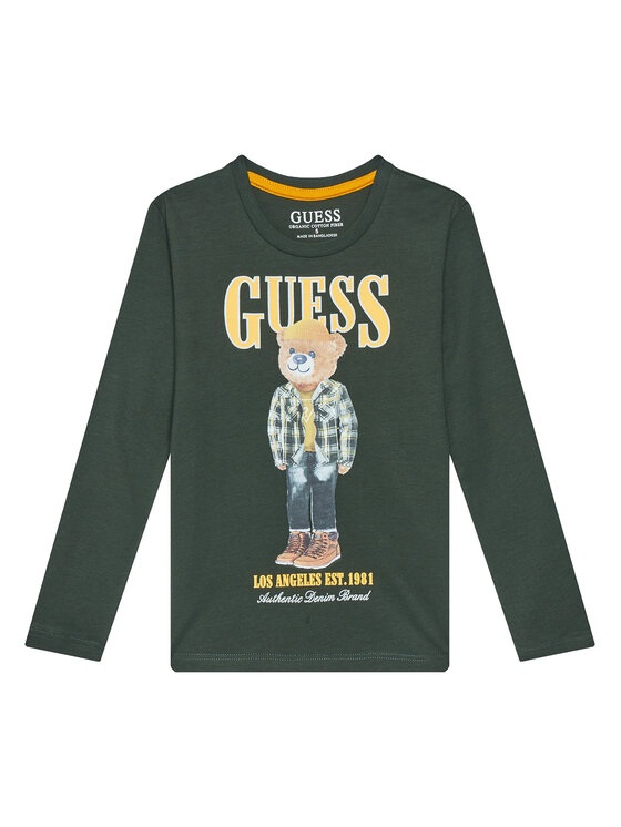 Guess Bluzka N5BI04I3Z14 Zielony Regular Fit