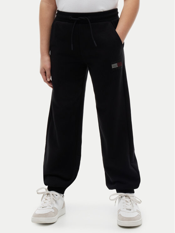 Tommy Hilfiger Spodnie dresowe KG0KG09531 Czarny Regular Fit