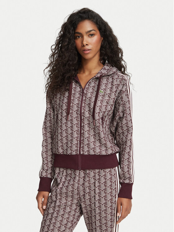 Lacoste Bluza SF7606 Bordowy Regular Fit