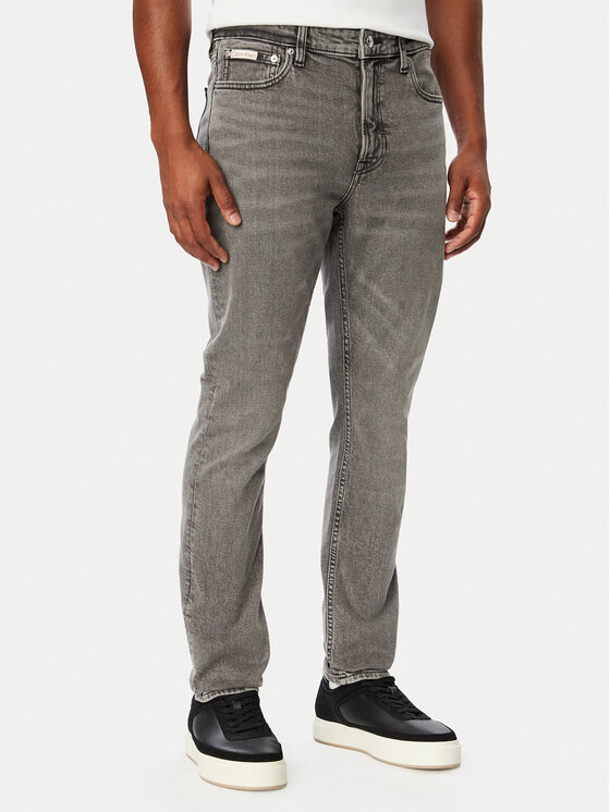 Calvin Klein Jeans Jeansy LV04RH729G Szary Slim Taper Fit