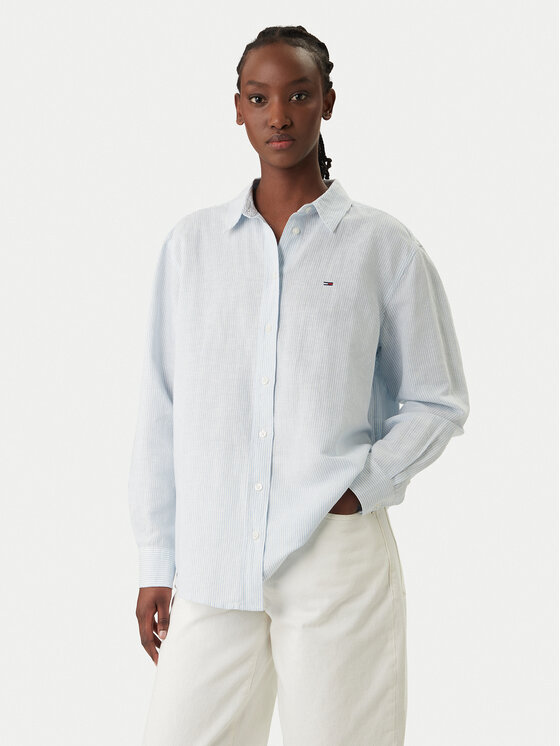 Tommy Jeans Koszula DW0DW22209 Błękitny Relaxed Fit