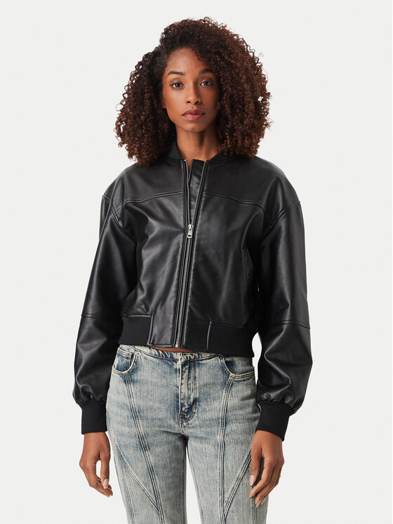 Guess Jeans Kurtka bomber W6YL01 W2525 Czarny Regular Fit