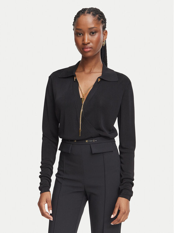 Elisabetta Franchi Body BK-03S-66E2-V440 Czarny Regular Fit