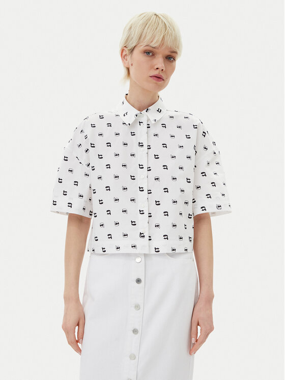 KARL LAGERFELD Koszula A2W11033 Biały Relaxed Fit