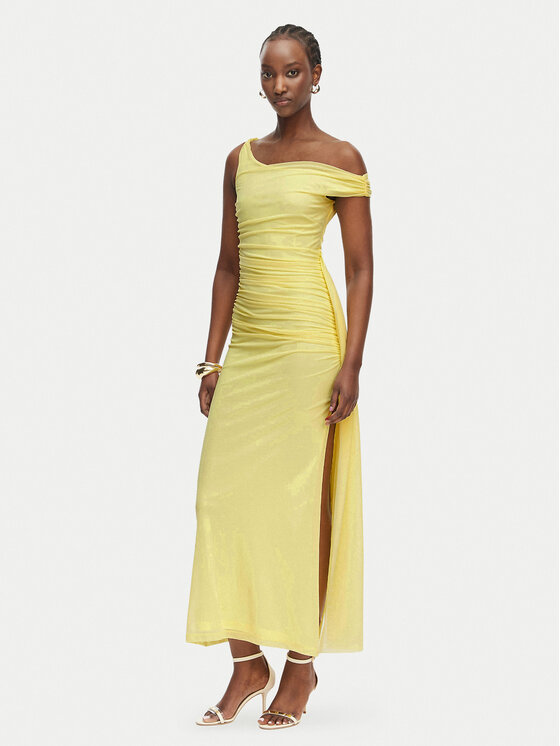Bardot Sukienka wieczorowa Layana 60513DB Żółty Slim Fit