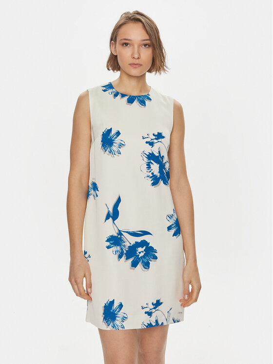 Calvin Klein Sukienka letnia K20K207038 Biały Regular Fit