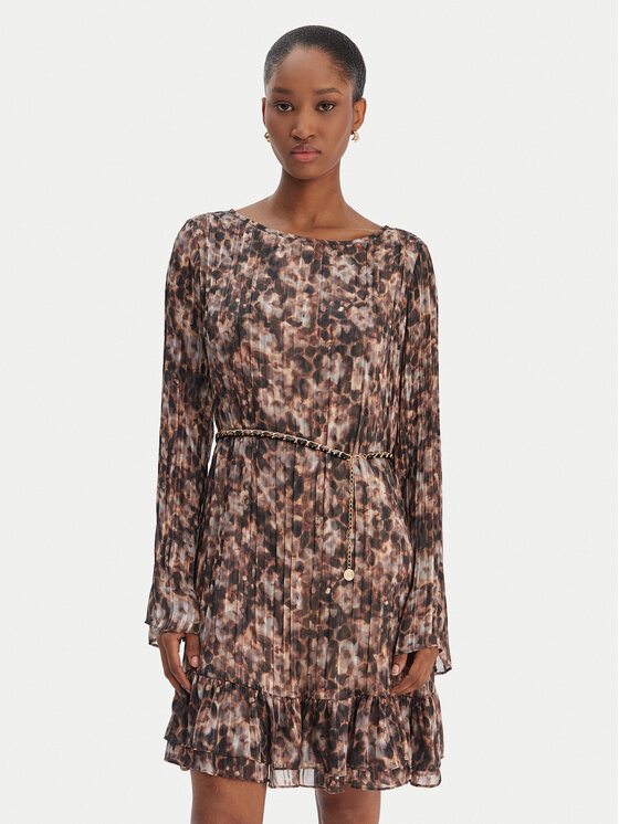 Guess Sukienka codzienna W6RK37 WJ712 Brązowy Regular Fit