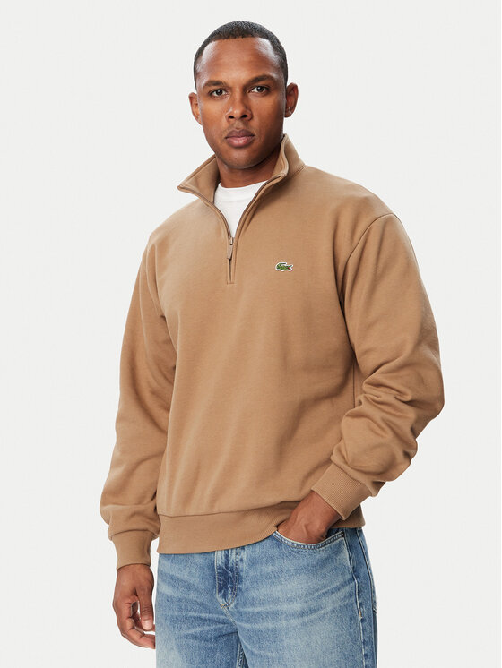 Lacoste Bluza SH8866 Brązowy jasny Regular Fit