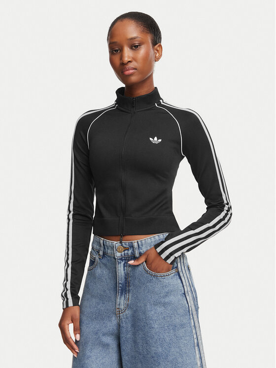 adidas Bluza Essentials 3 Stripes Seamless Tracktop KX8420 Czarny Slim Fit