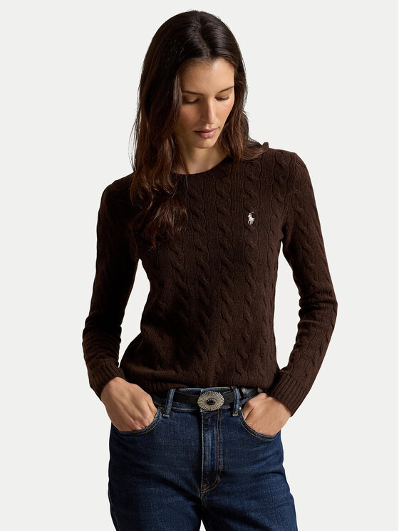 Polo Ralph Lauren Sweter 211971865507 Brązowy Slim Fit