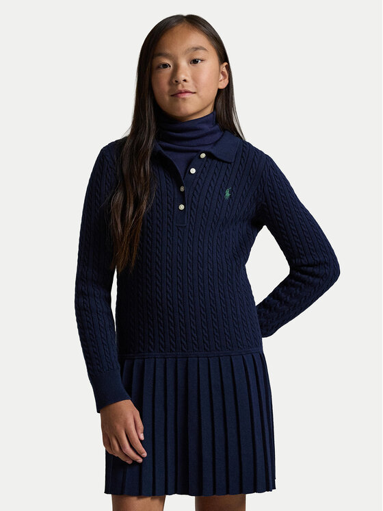 Polo Ralph Lauren Sukienka dzianinowa 313978841001 Granatowy Regular Fit