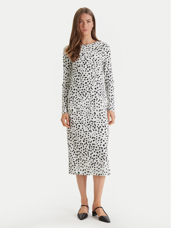 Calvin Klein Sukienka codzienna LV044E212G Écru Slim Fit